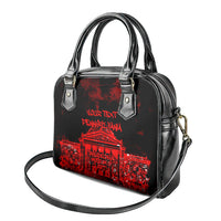 Personalized Pennsylvania Philadelphia Museum Of Art Shoulder Handbag Red Grunge Paint Splatter Graphic