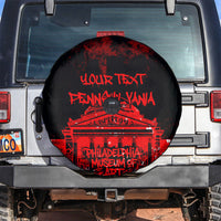 Personalized Pennsylvania Philadelphia Museum Of Art Spare Tire Cover Red Grunge Paint Splatter Graphic