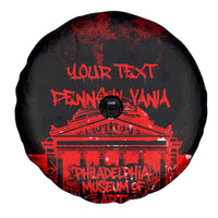 Personalized Pennsylvania Philadelphia Museum Of Art Spare Tire Cover Red Grunge Paint Splatter Graphic