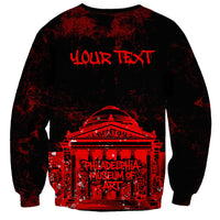 Personalized Pennsylvania Philadelphia Museum Of Art Sweatshirt Red Grunge Paint Splatter Graphic