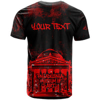 Personalized Pennsylvania Philadelphia Museum Of Art T Shirt Red Grunge Paint Splatter Graphic