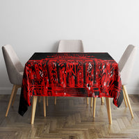 Personalized Pennsylvania Philadelphia Museum Of Art Tablecloth Red Grunge Paint Splatter Graphic