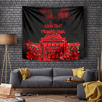 Personalized Pennsylvania Philadelphia Museum Of Art Tapestry Red Grunge Paint Splatter Graphic