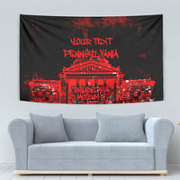 Personalized Pennsylvania Philadelphia Museum Of Art Tapestry Red Grunge Paint Splatter Graphic