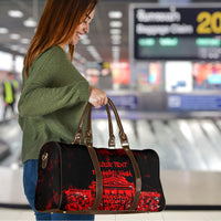 Personalized Pennsylvania Philadelphia Museum Of Art Travel Bag Red Grunge Paint Splatter Graphic