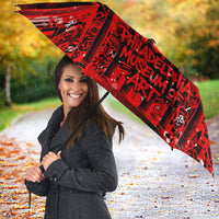 Personalized Pennsylvania Philadelphia Museum Of Art Umbrella Red Grunge Paint Splatter Graphic