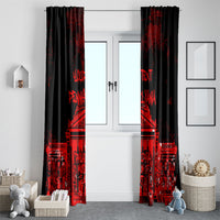 Personalized Pennsylvania Philadelphia Museum Of Art Window Curtain Red Grunge Paint Splatter Graphic