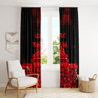 Personalized Pennsylvania Philadelphia Museum Of Art Window Curtain Red Grunge Paint Splatter Graphic