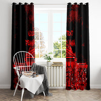 Personalized Pennsylvania Philadelphia Museum Of Art Window Curtain Red Grunge Paint Splatter Graphic