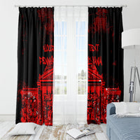 Personalized Pennsylvania Philadelphia Museum Of Art Window Curtain Red Grunge Paint Splatter Graphic