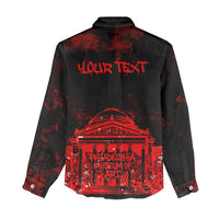 Personalized Pennsylvania Philadelphia Museum Of Art Women Casual Shirt Red Grunge Paint Splatter Graphic