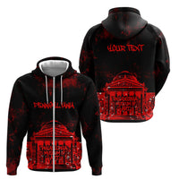 Personalized Pennsylvania Philadelphia Museum Of Art Zip Hoodie Red Grunge Paint Splatter Graphic