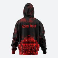 Personalized Pennsylvania Philadelphia Museum Of Art Zip Hoodie Red Grunge Paint Splatter Graphic