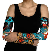 New Mexico Desert Road Sign Arm Sleeves Zia Symbol Grunge Paint Splatter Travel Graphic