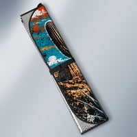 New Mexico Desert Road Sign Auto Sun Shade Zia Symbol Grunge Paint Splatter Travel Graphic