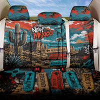 New Mexico Desert Road Sign Back Car Seat Cover Zia Symbol Grunge Paint Splatter Travel Graphic