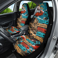 New Mexico Desert Road Sign Car Seat Cover Zia Symbol Grunge Paint Splatter Travel Graphic