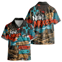 New Mexico Desert Road Sign Kid Hawaiian Shirt Zia Symbol Grunge Paint Splatter Travel Graphic