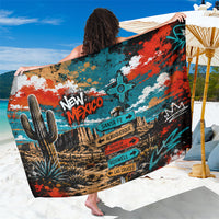 New Mexico Desert Road Sign Sarong Zia Symbol Grunge Paint Splatter Travel Graphic