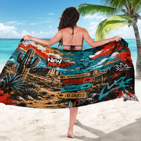New Mexico Desert Road Sign Sarong Zia Symbol Grunge Paint Splatter Travel Graphic