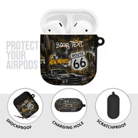 Personalized New Mexico Route 66 Classic Car AirPods Case Desert Cactus Grunge Paint Splatter Vintage Road Trip