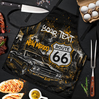 Personalized New Mexico Route 66 Classic Car Apron Desert Cactus Grunge Paint Splatter Vintage Road Trip