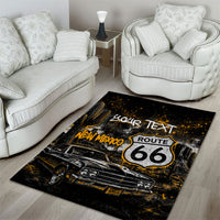 Personalized New Mexico Route 66 Classic Car Area Rug Desert Cactus Grunge Paint Splatter Vintage Road Trip