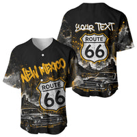 Personalized New Mexico Route 66 Classic Car Baseball Jersey Desert Cactus Grunge Paint Splatter Vintage Road Trip