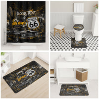 Personalized New Mexico Route 66 Classic Car Bathroom Set Desert Cactus Grunge Paint Splatter Vintage Road Trip