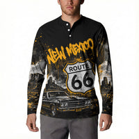 Personalized New Mexico Route 66 Classic Car Button Sweatshirt Desert Cactus Grunge Paint Splatter Vintage Road Trip