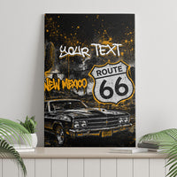 Personalized New Mexico Route 66 Classic Car Canvas Wall Art Desert Cactus Grunge Paint Splatter Vintage Road Trip