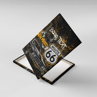Personalized New Mexico Route 66 Classic Car Canvas Wall Art Desert Cactus Grunge Paint Splatter Vintage Road Trip