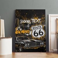 Personalized New Mexico Route 66 Classic Car Canvas Wall Art Desert Cactus Grunge Paint Splatter Vintage Road Trip