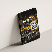 Personalized New Mexico Route 66 Classic Car Canvas Wall Art Desert Cactus Grunge Paint Splatter Vintage Road Trip