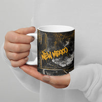 Personalized New Mexico Route 66 Classic Car Ceramic Mug Desert Cactus Grunge Paint Splatter Vintage Road Trip