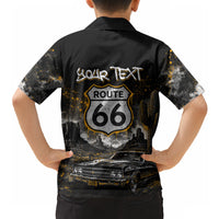 Personalized New Mexico Route 66 Classic Car Hawaiian Shirt Desert Cactus Grunge Paint Splatter Vintage Road Trip