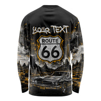 Personalized New Mexico Route 66 Classic Car Long Sleeve Shirt Desert Cactus Grunge Paint Splatter Vintage Road Trip
