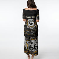 Personalized New Mexico Route 66 Classic Car Puletasi Desert Cactus Grunge Paint Splatter Vintage Road Trip