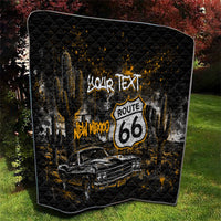 Personalized New Mexico Route 66 Classic Car Quilt Desert Cactus Grunge Paint Splatter Vintage Road Trip