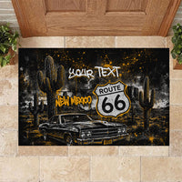 Personalized New Mexico Route 66 Classic Car Rubber Doormat Desert Cactus Grunge Paint Splatter Vintage Road Trip
