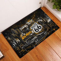 Personalized New Mexico Route 66 Classic Car Rubber Doormat Desert Cactus Grunge Paint Splatter Vintage Road Trip