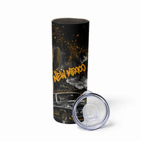 Personalized New Mexico Route 66 Classic Car Skinny Tumbler Desert Cactus Grunge Paint Splatter Vintage Road Trip
