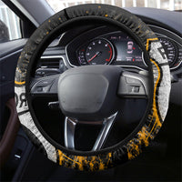 New Mexico Route 66 Classic Car Steering Wheel Cover Desert Cactus Grunge Paint Splatter Vintage Road Trip