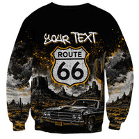 Personalized New Mexico Route 66 Classic Car Sweatshirt Desert Cactus Grunge Paint Splatter Vintage Road Trip
