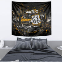 Personalized New Mexico Route 66 Classic Car Tapestry Desert Cactus Grunge Paint Splatter Vintage Road Trip