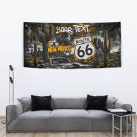 Personalized New Mexico Route 66 Classic Car Tapestry Desert Cactus Grunge Paint Splatter Vintage Road Trip