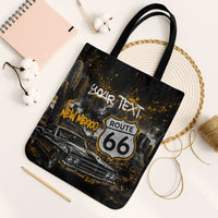 Personalized New Mexico Route 66 Classic Car Tote Bag Desert Cactus Grunge Paint Splatter Vintage Road Trip