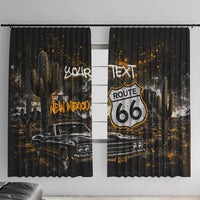 Personalized New Mexico Route 66 Classic Car Window Curtain Desert Cactus Grunge Paint Splatter Vintage Road Trip