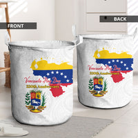 Venezuela Flag Day 220th Anniversary Laundry Basket Patriotic Map Coat Of Arms Subtle