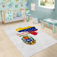 Venezuela Flag Day 220th Anniversary Area Rug Patriotic Map Coat Of Arms Subtle